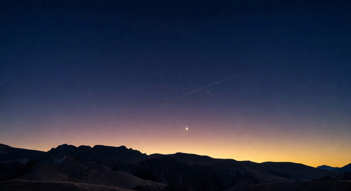 Eastern horizon at astronomical twilight